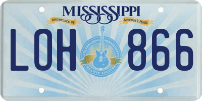 MS license plate LOH866