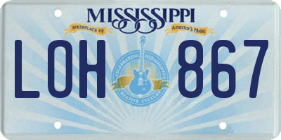 MS license plate LOH867