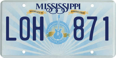 MS license plate LOH871