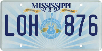 MS license plate LOH876