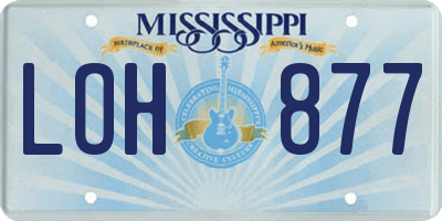 MS license plate LOH877