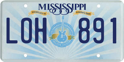 MS license plate LOH891
