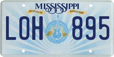 MS license plate LOH895