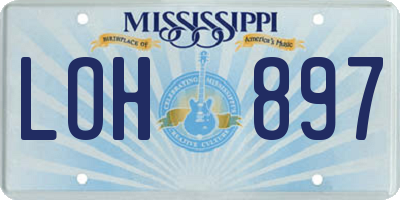 MS license plate LOH897