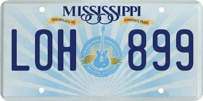 MS license plate LOH899
