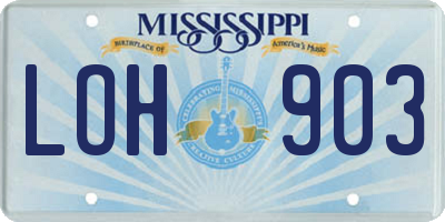 MS license plate LOH903