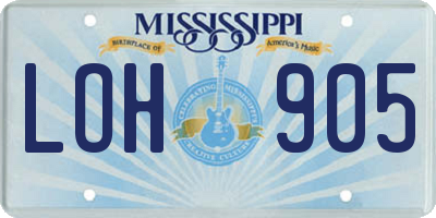 MS license plate LOH905