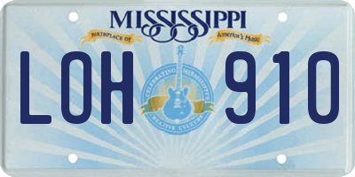 MS license plate LOH910