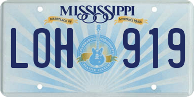 MS license plate LOH919