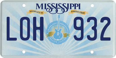MS license plate LOH932