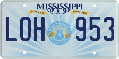 MS license plate LOH953