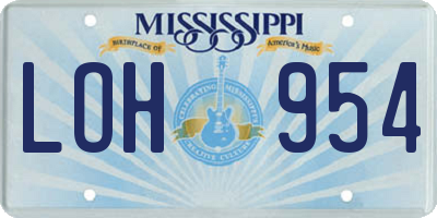 MS license plate LOH954