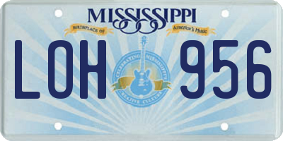 MS license plate LOH956