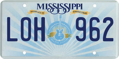 MS license plate LOH962