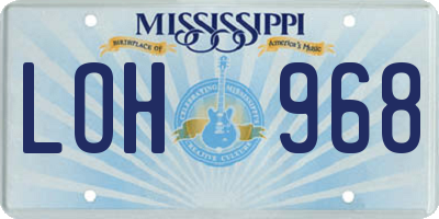 MS license plate LOH968