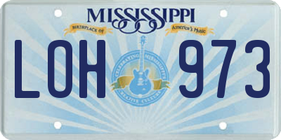 MS license plate LOH973