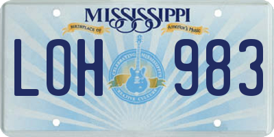 MS license plate LOH983