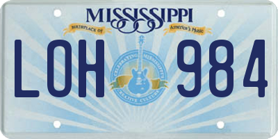 MS license plate LOH984