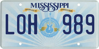 MS license plate LOH989