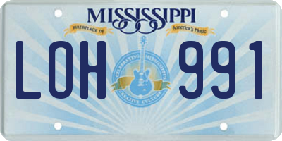 MS license plate LOH991