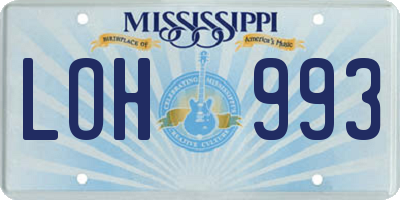 MS license plate LOH993