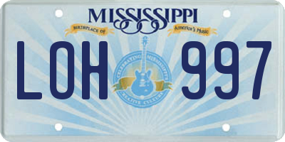 MS license plate LOH997