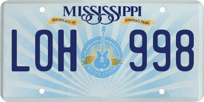 MS license plate LOH998