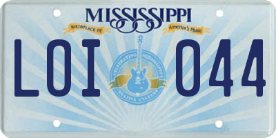 MS license plate LOI044