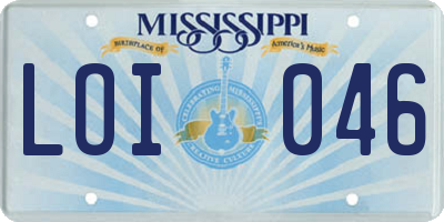 MS license plate LOI046