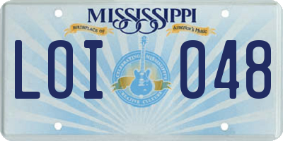 MS license plate LOI048
