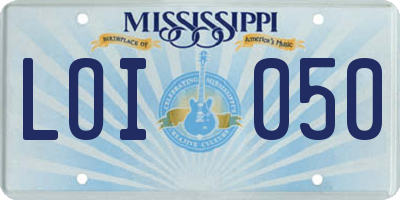 MS license plate LOI050