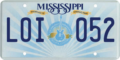 MS license plate LOI052