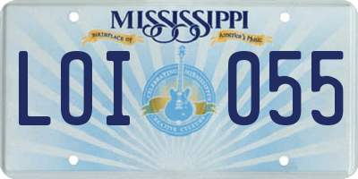 MS license plate LOI055