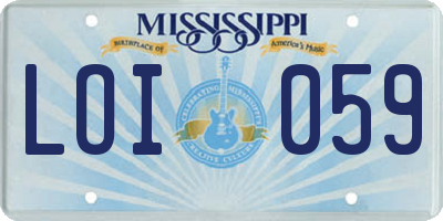 MS license plate LOI059