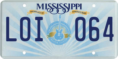MS license plate LOI064