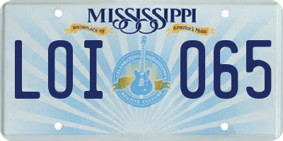 MS license plate LOI065
