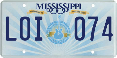 MS license plate LOI074