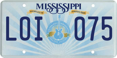 MS license plate LOI075