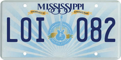 MS license plate LOI082