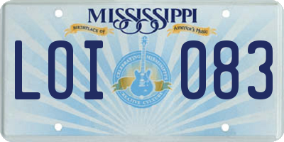 MS license plate LOI083