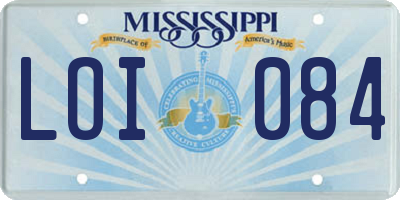 MS license plate LOI084