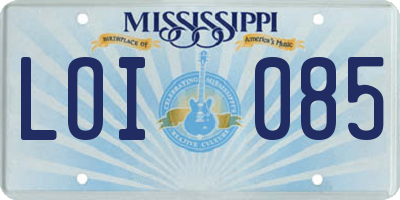 MS license plate LOI085