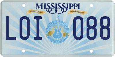 MS license plate LOI088