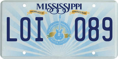 MS license plate LOI089