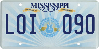 MS license plate LOI090