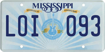 MS license plate LOI093