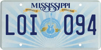 MS license plate LOI094