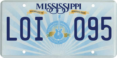 MS license plate LOI095