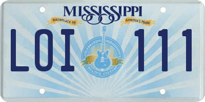 MS license plate LOI111