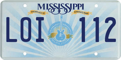 MS license plate LOI112